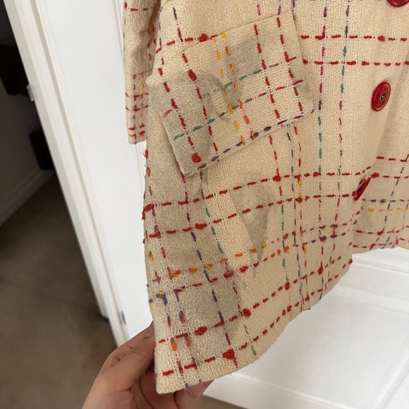 SOLD Vintage birthday cake Beige tweed blazer dress - Picture 4 of 7